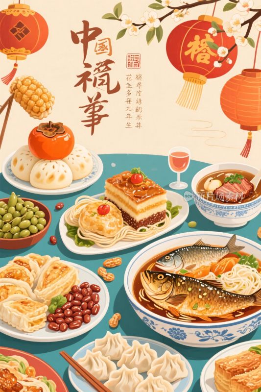 中国传统美食插画