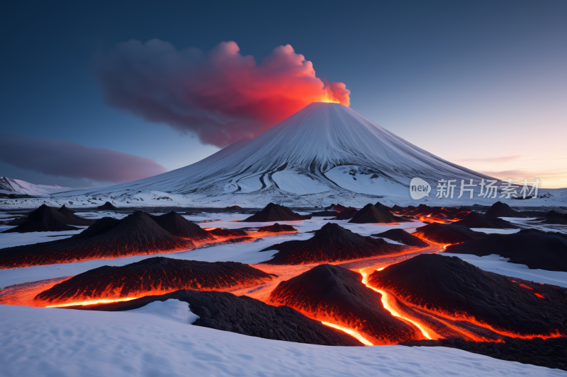 火山的熔岩和熔岩风光风景图片