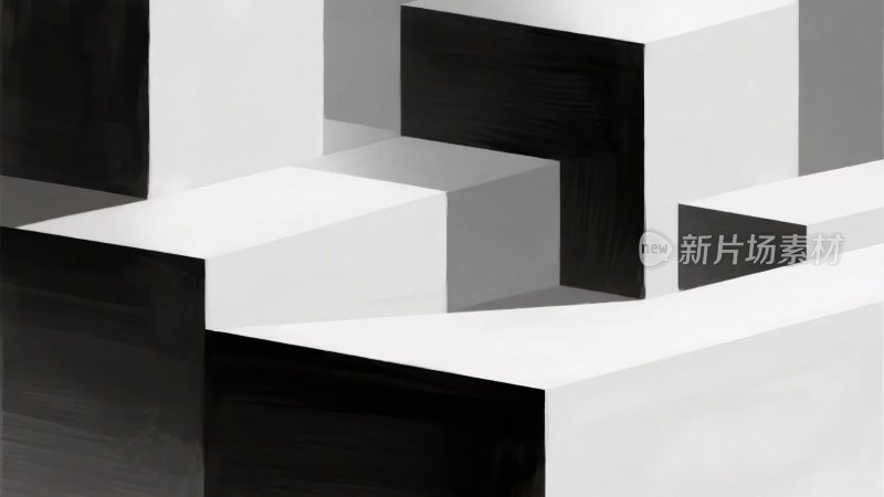 黑白几何立体图形画面