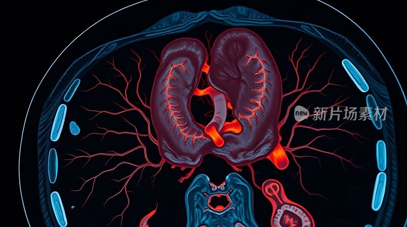 人体肺部与血管系统解剖图