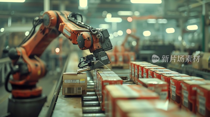 工业机器人操作包装箱生产线