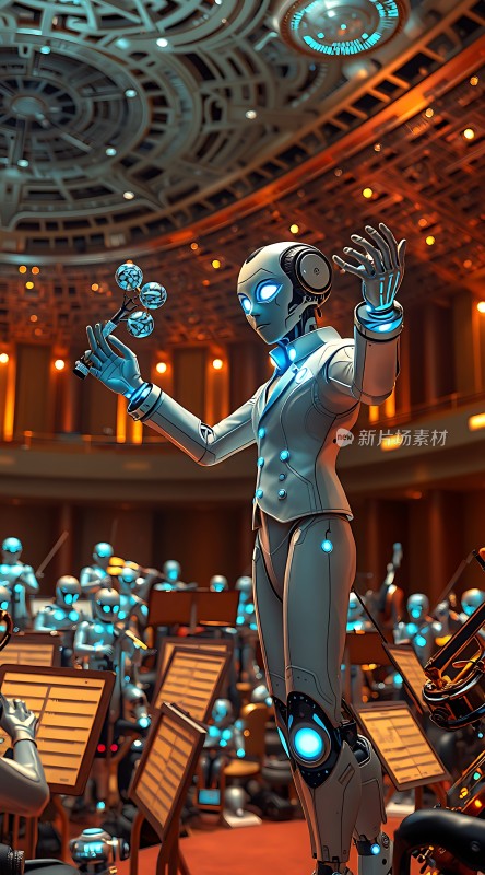 机器人指挥家引领交响乐团演奏