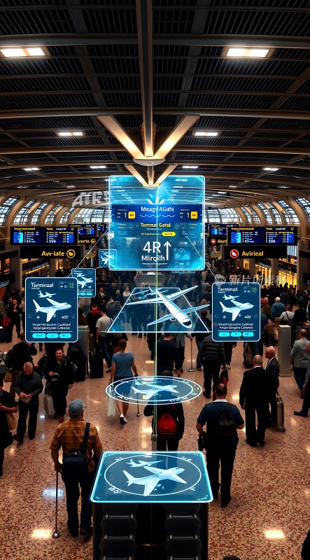 未来机场智能导航系统引领旅客前行