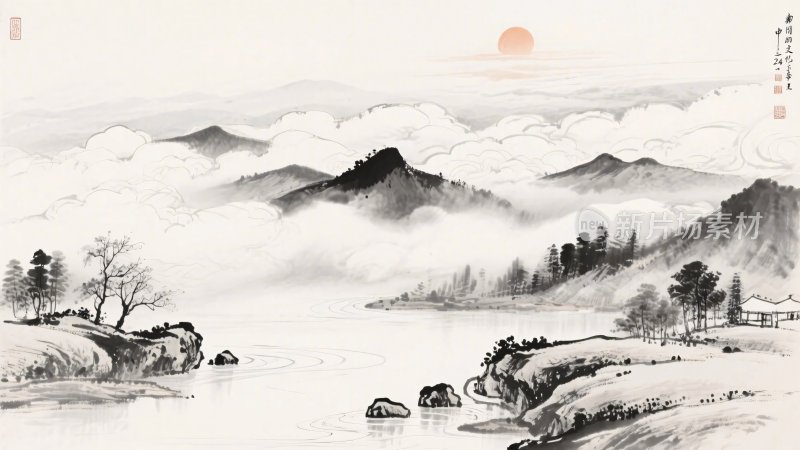 水墨山水风景画