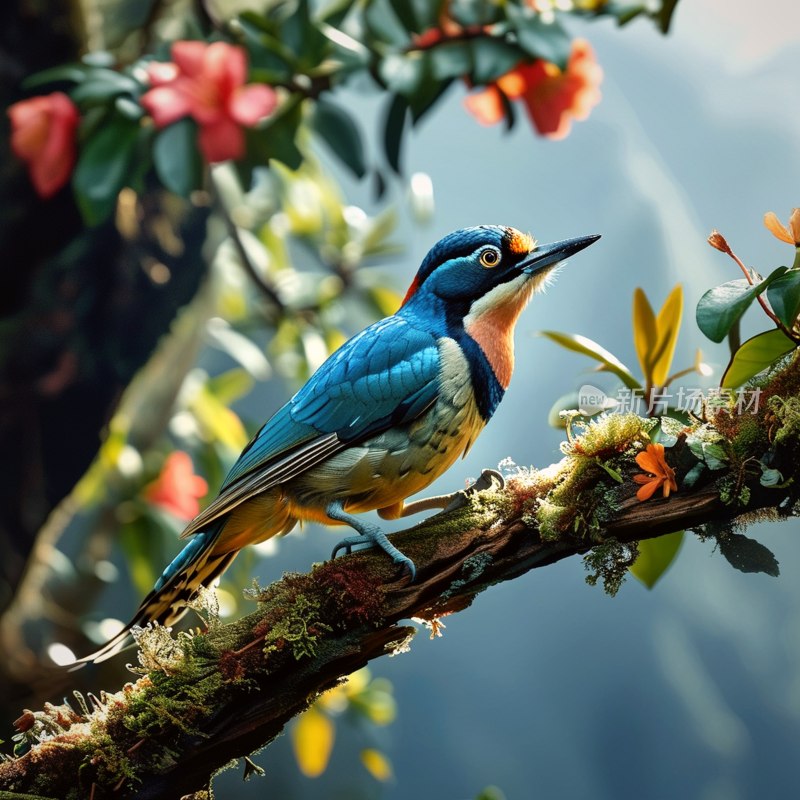 云南百花岭蓝喉拟啄木鸟