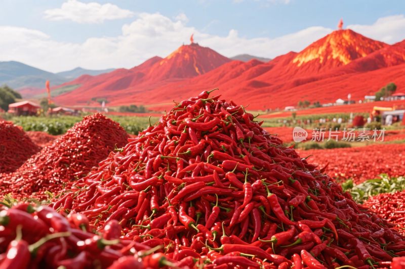 红椒堆与红山风景