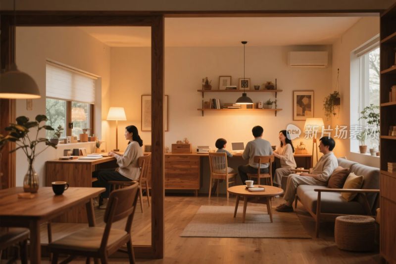 温馨室内场景插画