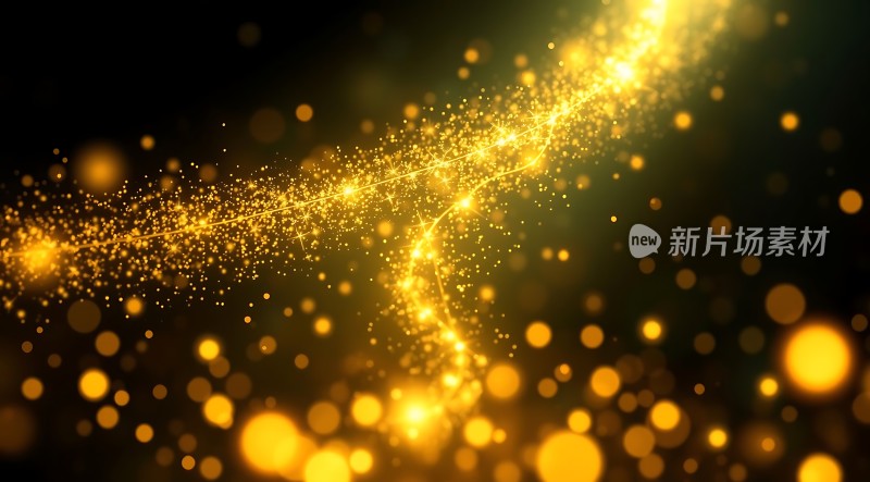 金色光晕闪耀璀璨粒子流动