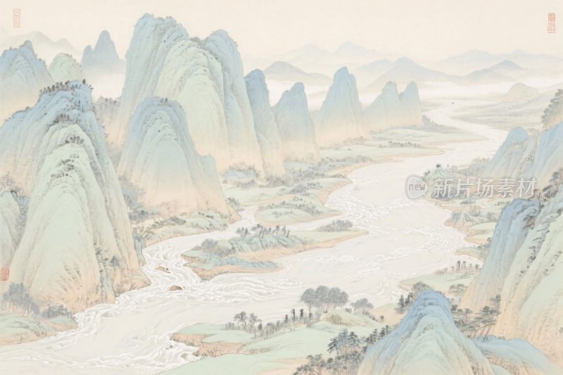山水国画风景图