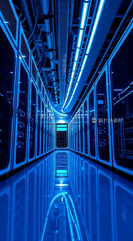 科技感十足的蓝色数据中心