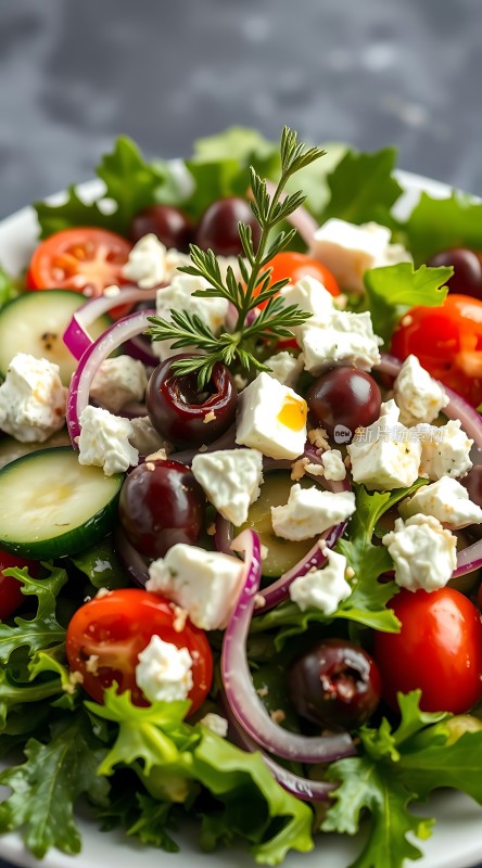 清新蔬菜沙拉色彩缤纷健康美味！