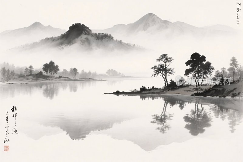 水墨山水风景画