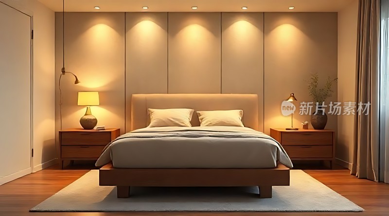 温馨卧室舒适床铺简约设计宁静生活