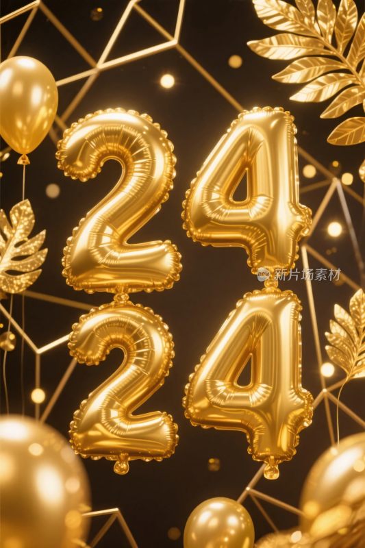金色气球数字装饰