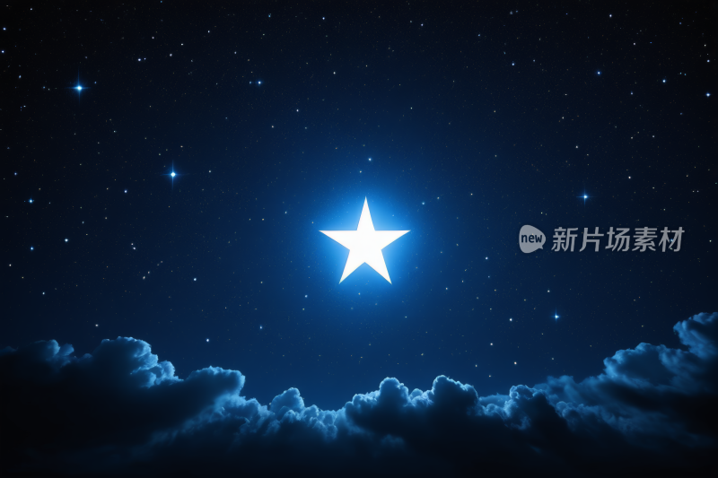 星空夜空有明亮的星星和云彩背景纹理图片