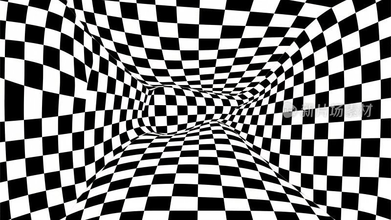黑白方格视觉扭曲图案