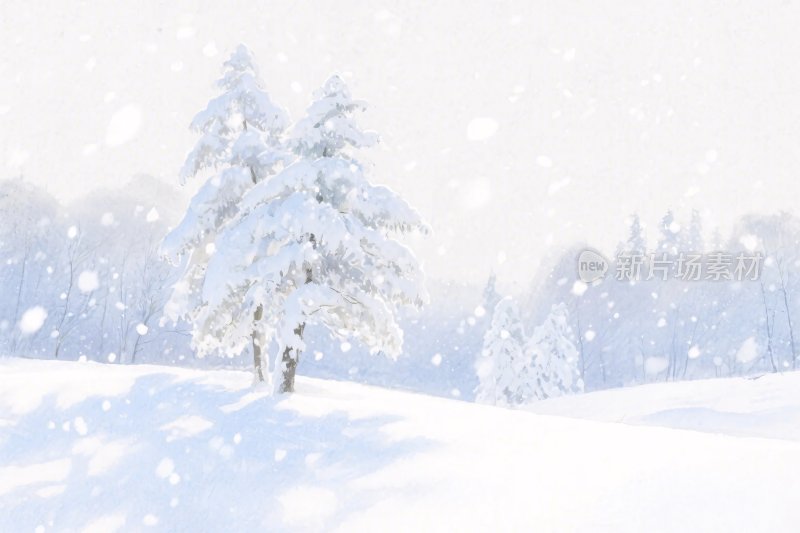雪景雪地雪树景观