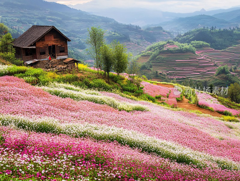 花海中的小屋