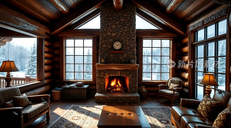 温馨木屋 fireplace