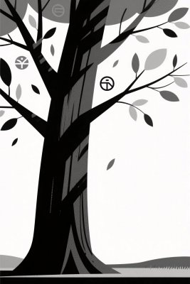 树木黑白插画 树木黑白插画