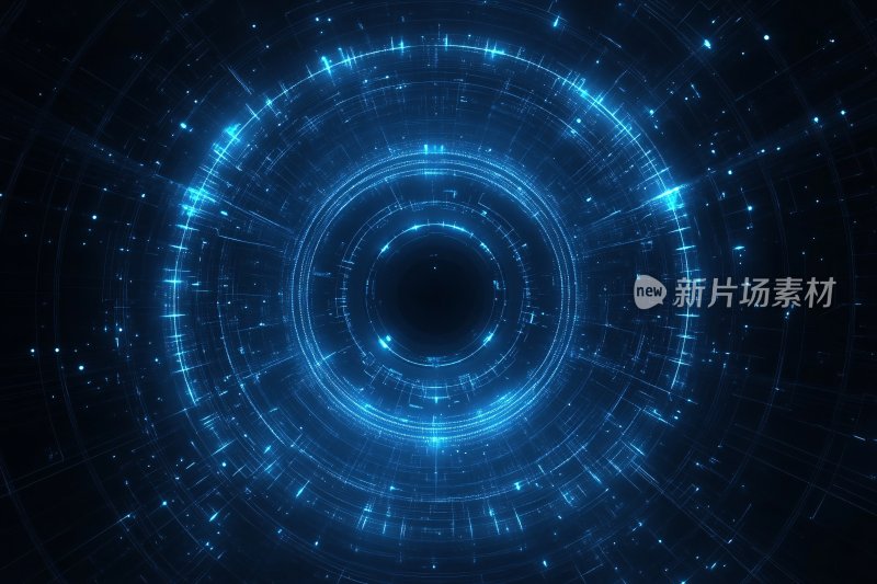 科技感蓝色环形光效背景