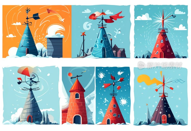 锥形风向标图标