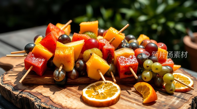 阳光下的水果拼盘