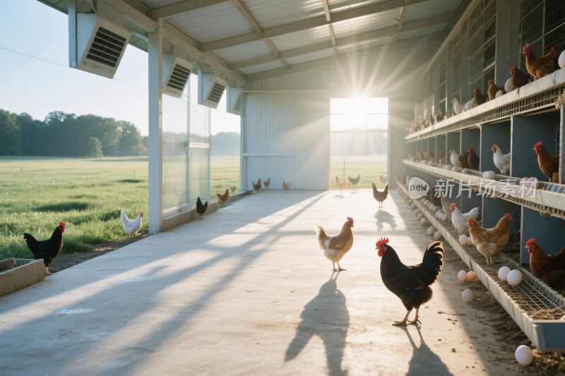 鸡舍养殖场景