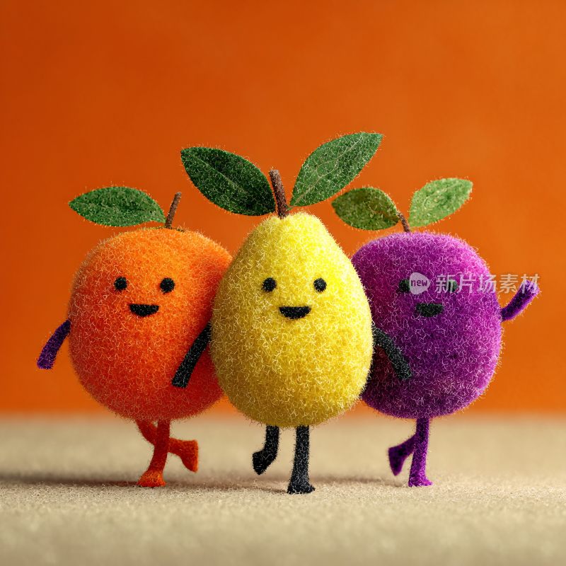 可爱毛绒水果玩偶形象