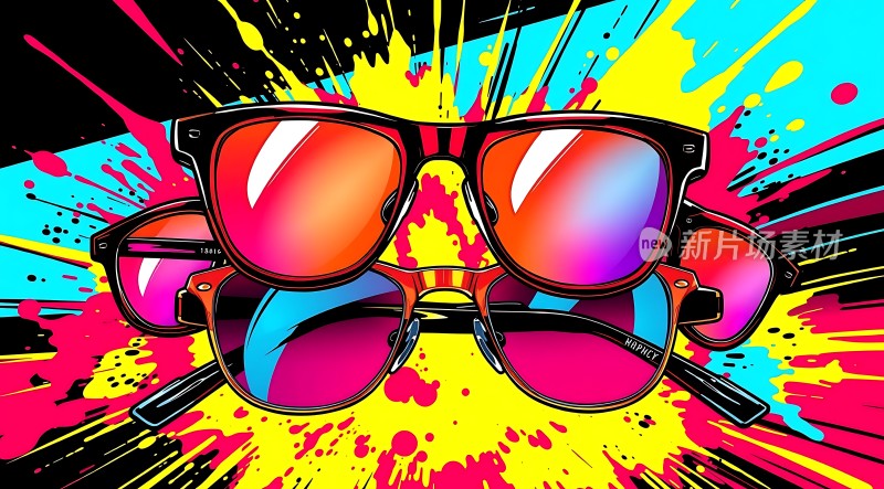 彩色眼镜炫彩背景