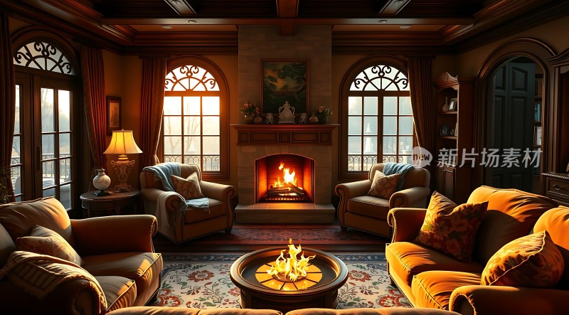 温馨壁炉客厅