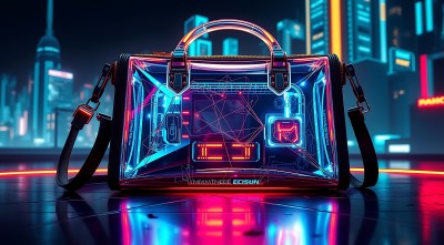 霓虹灯下的未来主义手提包 霓虹灯下的未来主义手提包