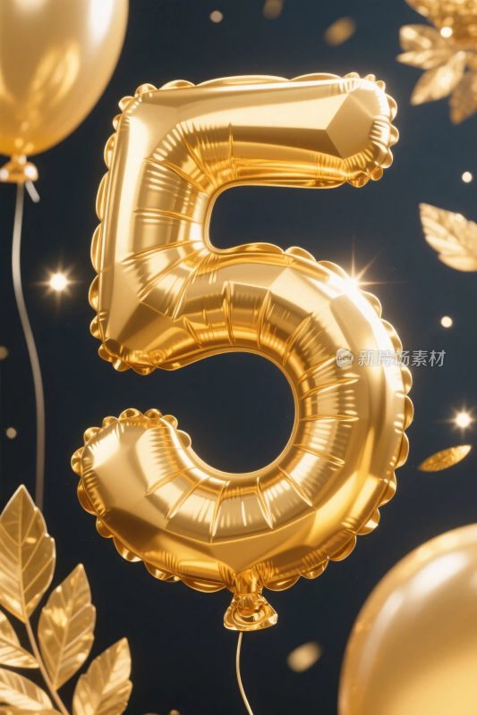 金色数字气球装饰