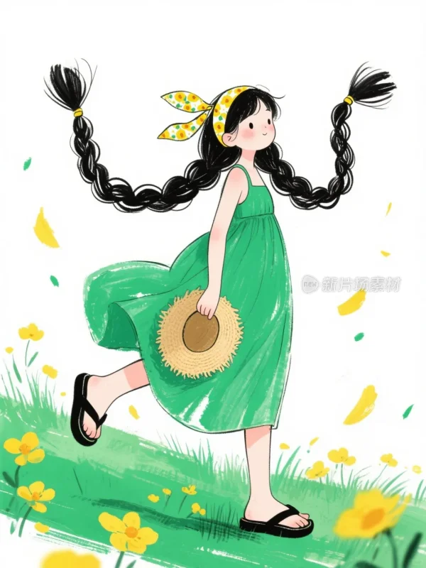 阳光下的快乐女孩