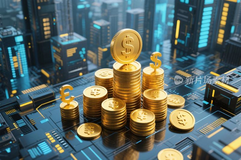 数字货币金币插画