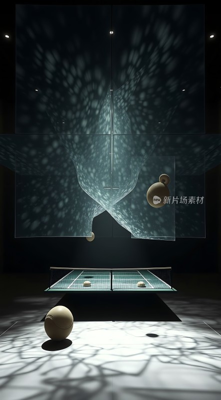 新片场素材光影下的乒乓球艺术