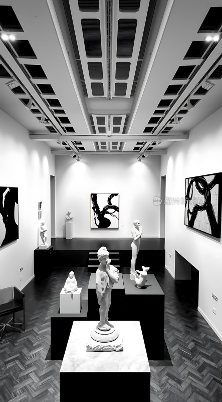 艺术殿堂雕塑与画作共舞