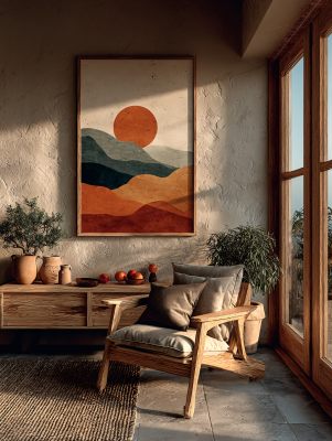 温馨室内角落与装饰画场景