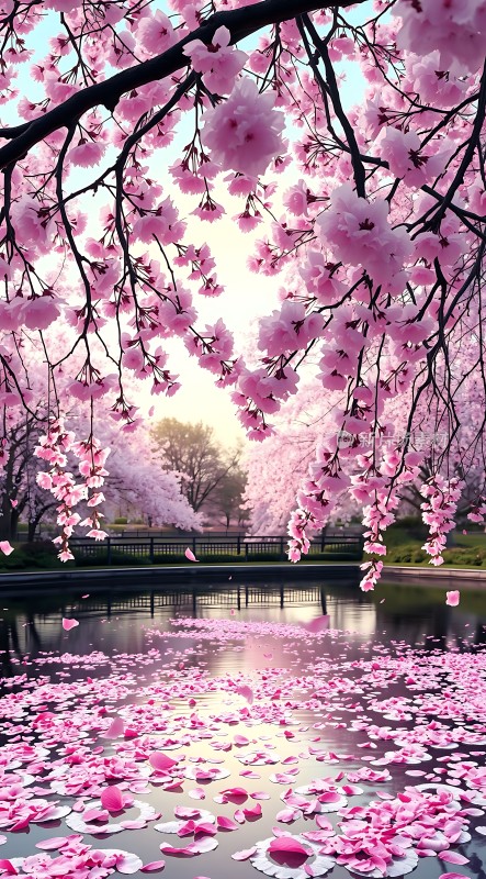 春日樱花湖畔梦