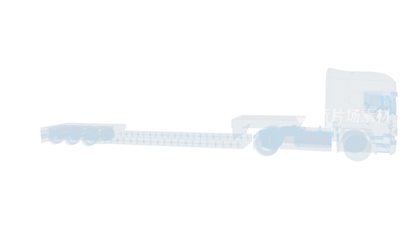 大卡车空车 大货车汽车 科幻透明赛博朋克
