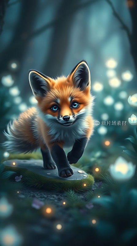 萤光森林中的小狐狸