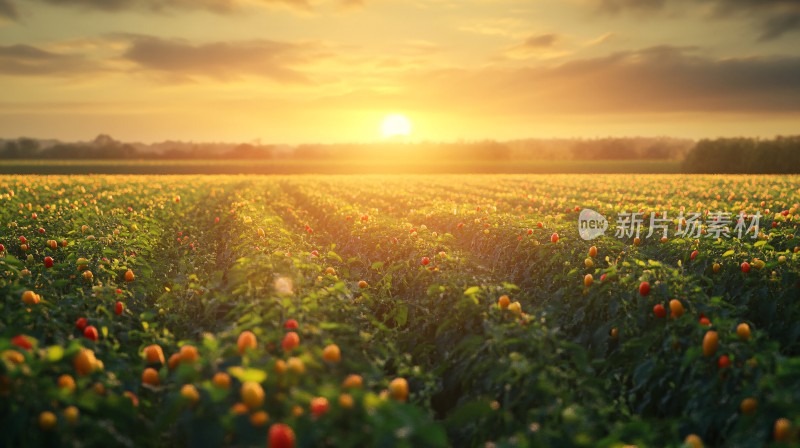 唯美夕阳花海