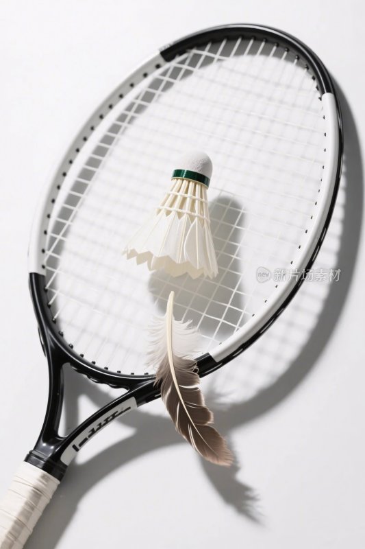 羽毛球拍羽毛球插画