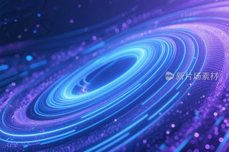 紫蓝色环形光效抽象图