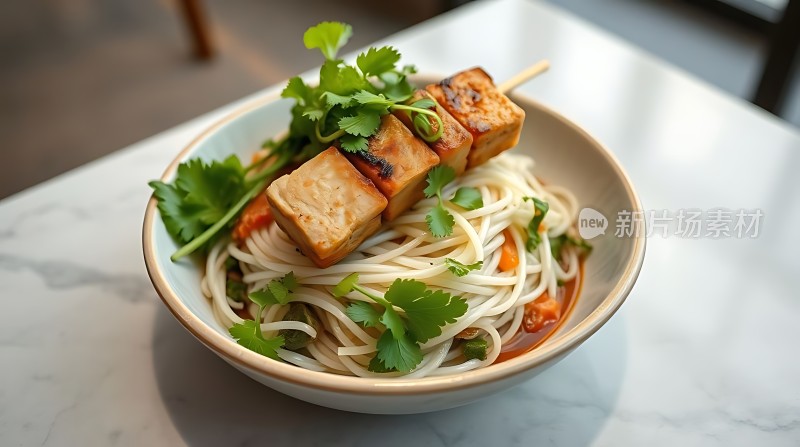 香辣豆腐串拌面