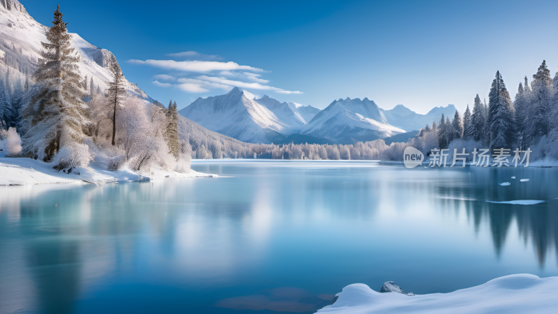 山峰 雪山湖面 雪山湖泊 唯美雪山