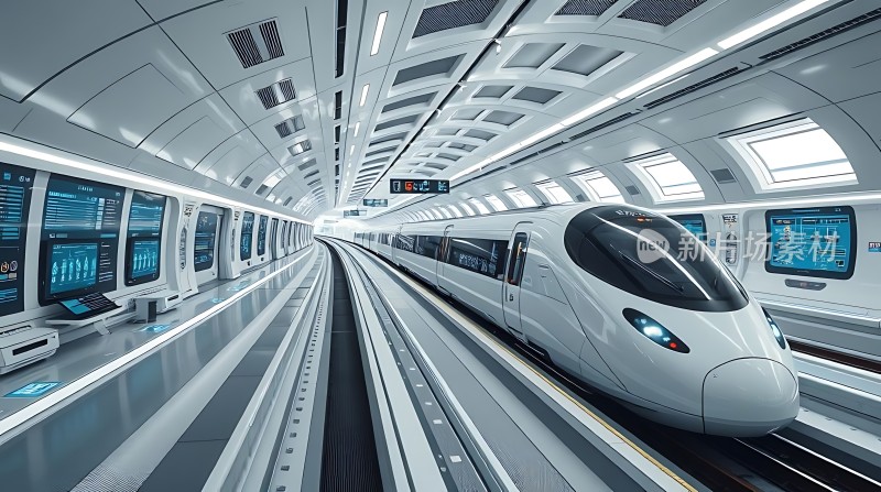 未来科技列车智能车站高速列车科幻场景