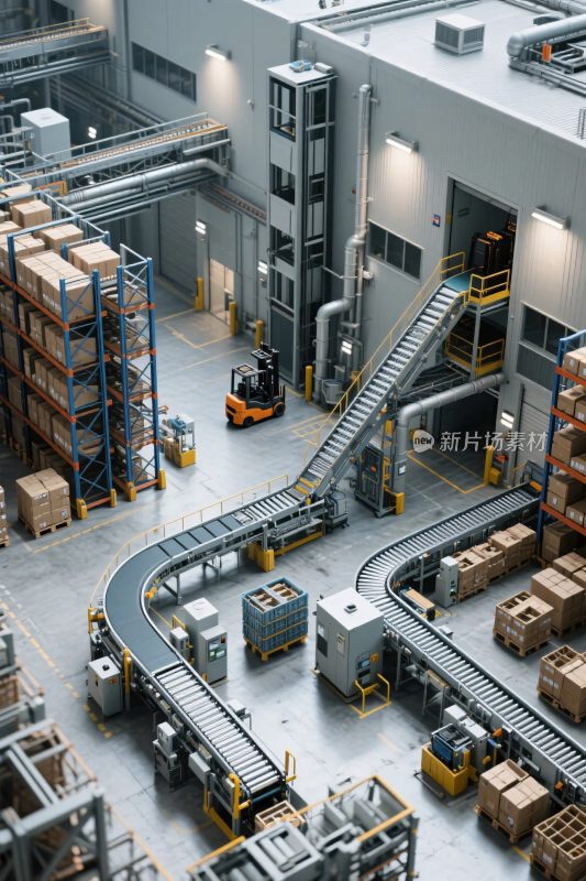 仓库物流场景插画