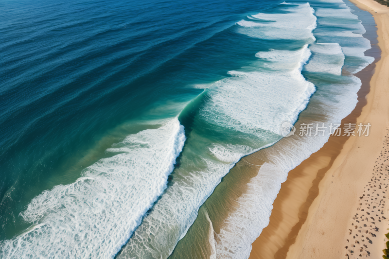 海滩的景色有几波浪涌入高清风景风光图片