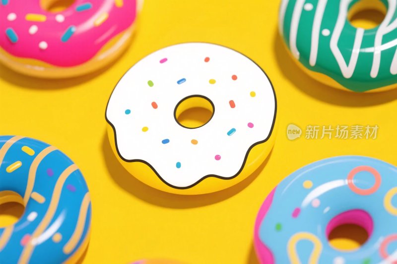 多彩甜甜圈插画集合